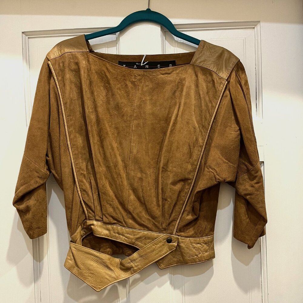Suede leather vintage top